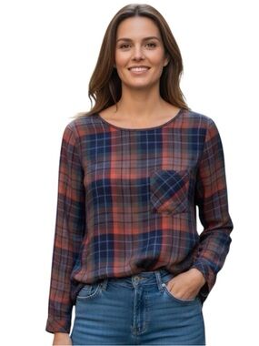 CLOTH & STONE Buffalo Plaid Corset Shirt
